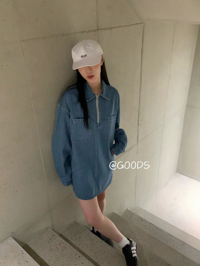 【GOODS】SPELLEDIT 牛仔POLO连衣裙 正品 NO退NO换