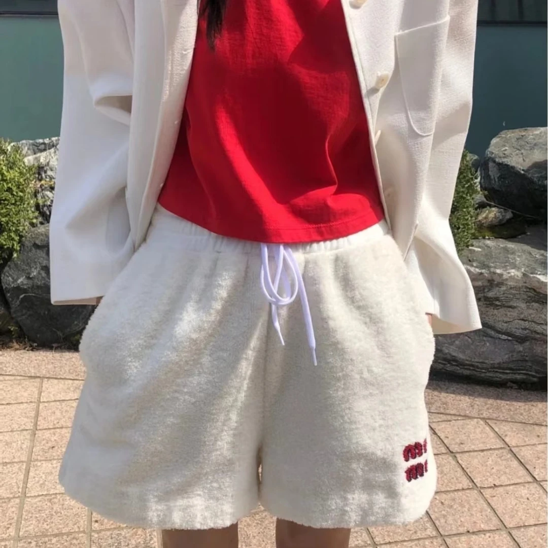 全新未使用 MIU MIU/缪缪 字母logo条纹短裤/36