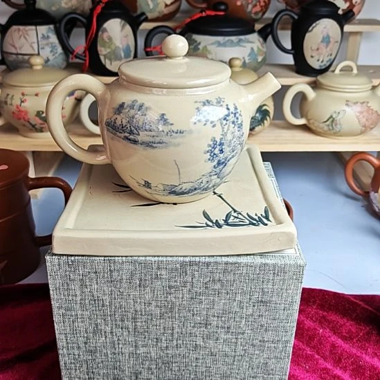 建水紫陶青花全品145号240cc