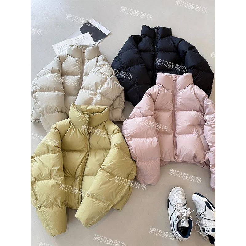 熙贝薇8 【马卡龙面包】冬季韩版立领简约短款面包服羽绒服 D8768