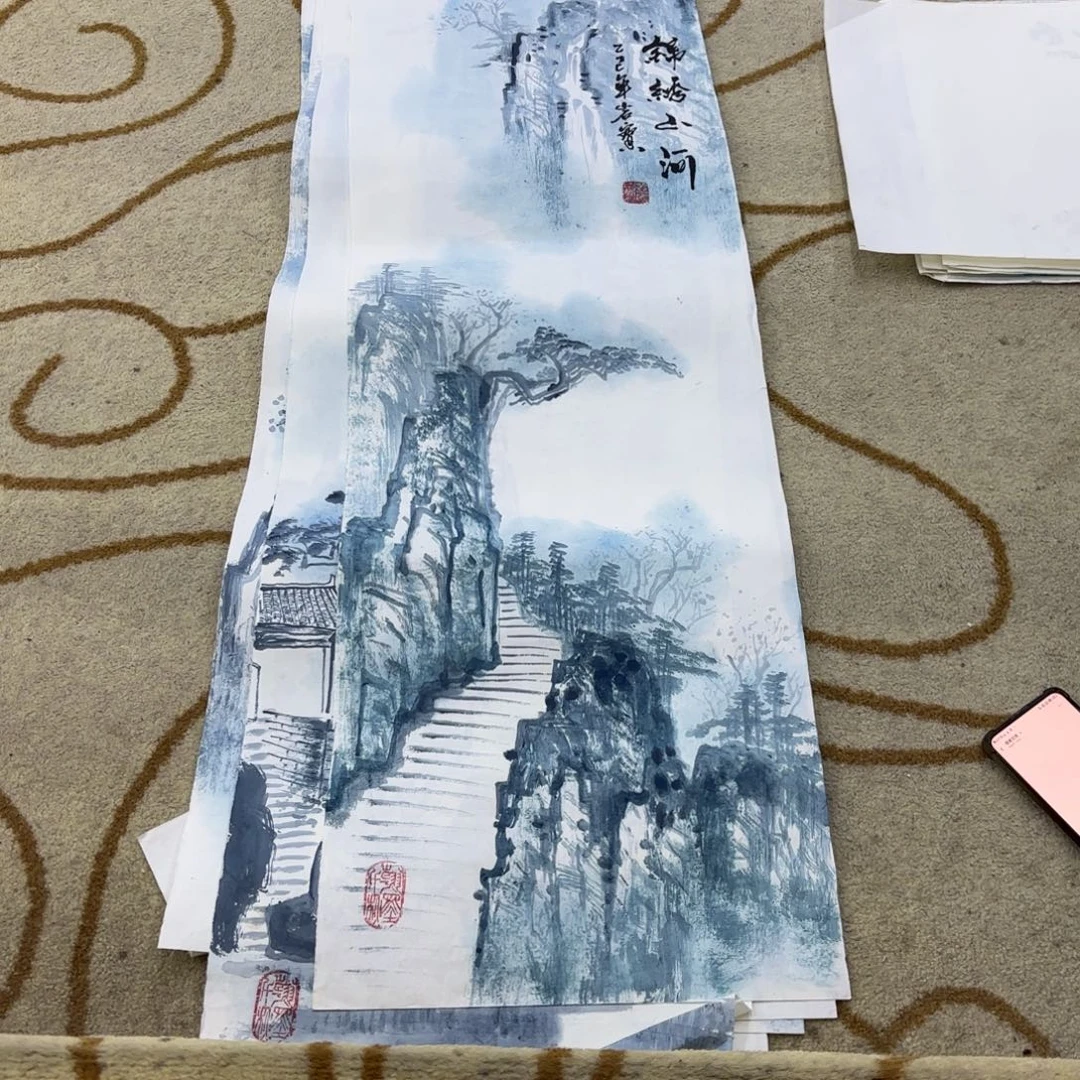 国画崔延保四尺对开艺