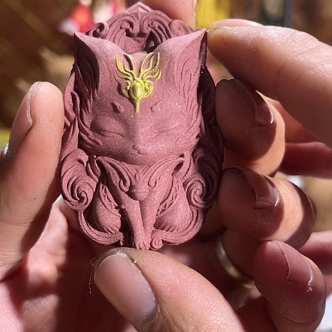 泥塑龙涎玫瑰描金版九尾狐福利价