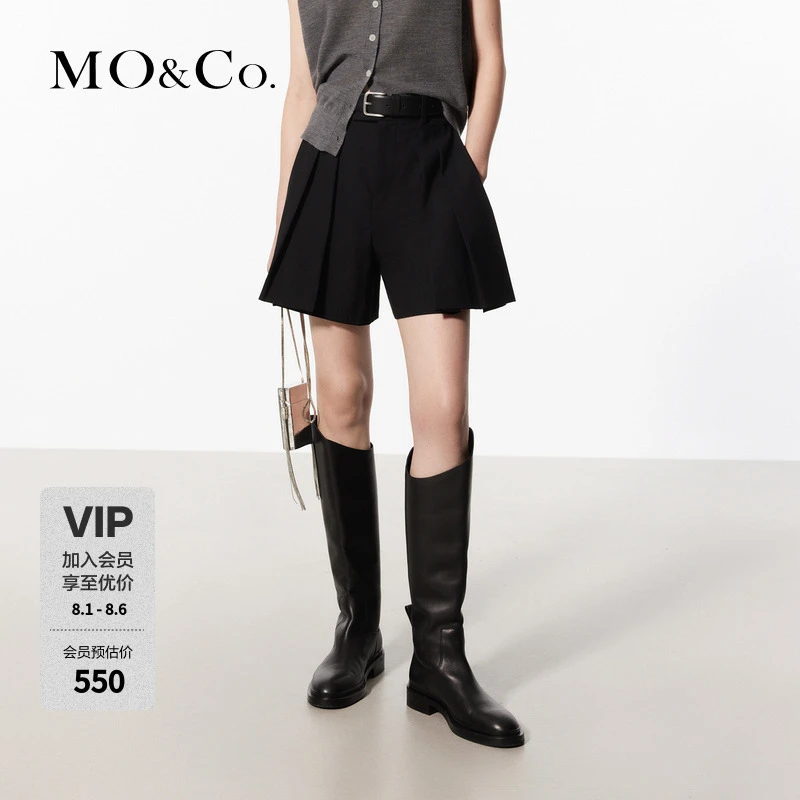 【欧若风】MOCO夏季A字高腰压褶裙裤西装短裤休闲裤MBC2SOTT04