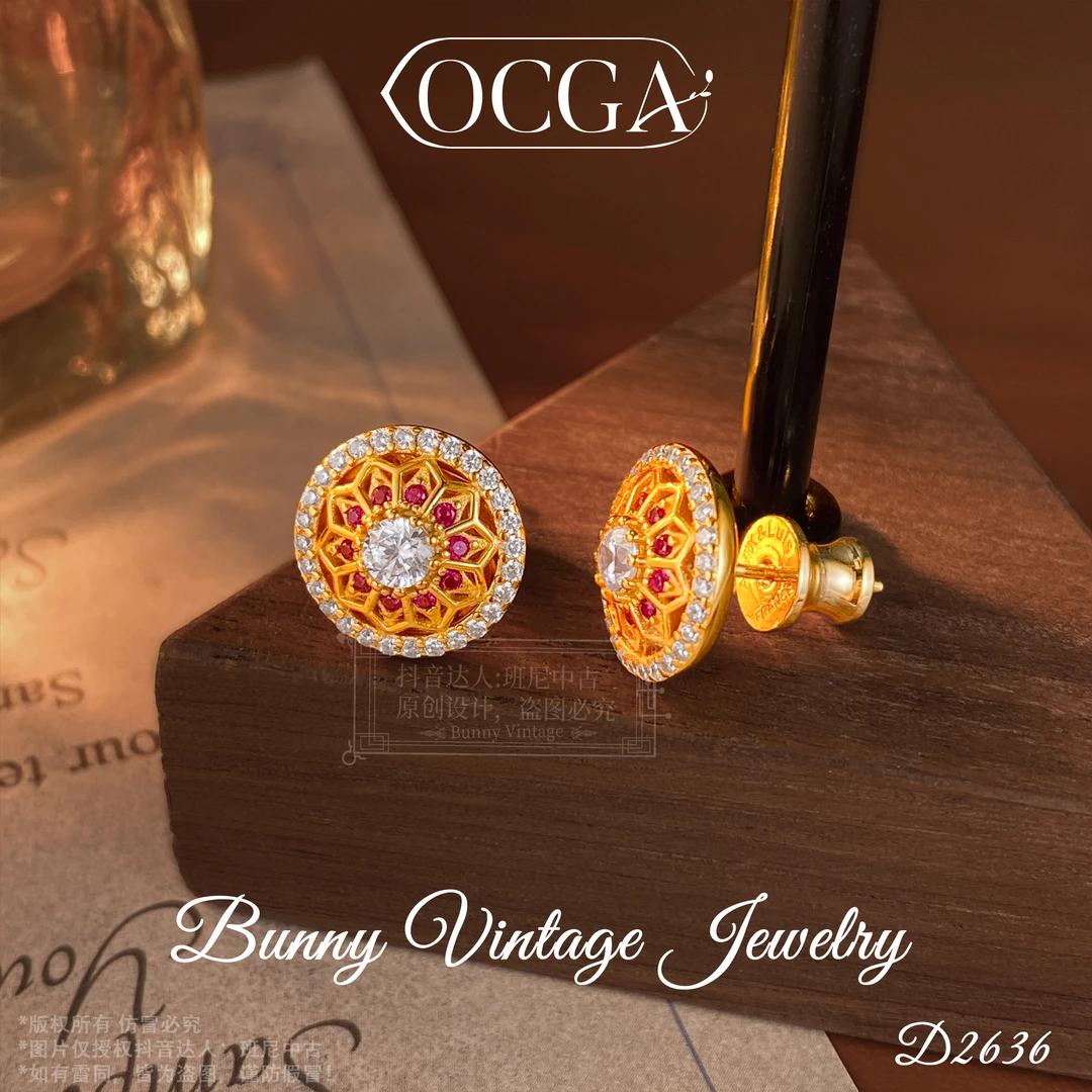 925银耳饰 D2636 法★【财富罗盘】冬OCGA 欧斯伽斯 耳钉