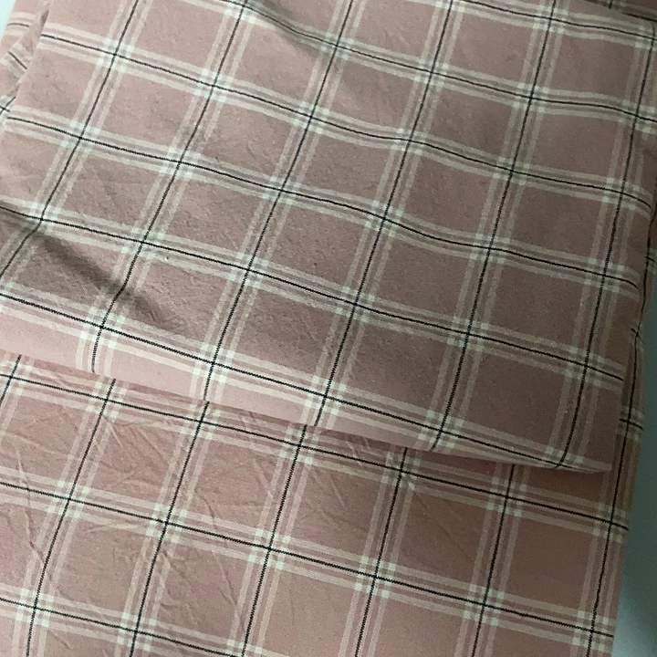 一****棉粉格水洗棉小号床单款