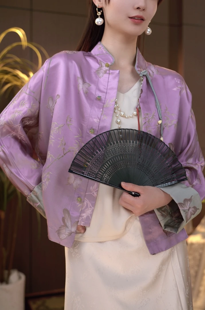 【竹影蝶】夏季新款重磅洋气国风新中式提花外套20240588朵朵