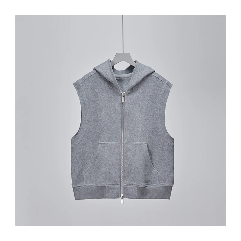 空气层连帽卫衣马甲