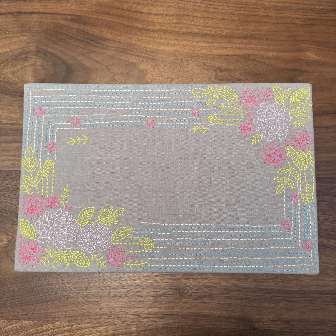 圈起来的花｜40*25.5 ｜手工刺绣茶席｜知己刺子绣