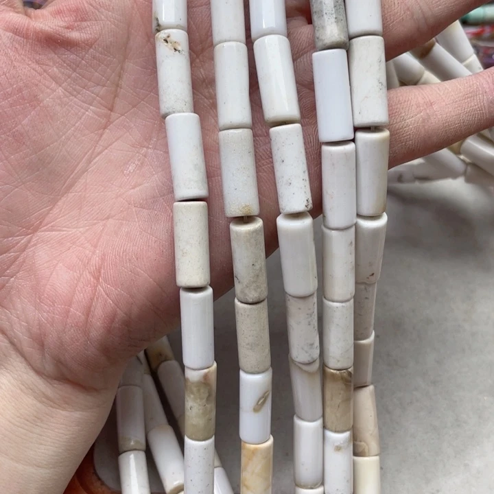 玛瑙/玉髓合金珠宝半成品一条8x20m白玛瑙