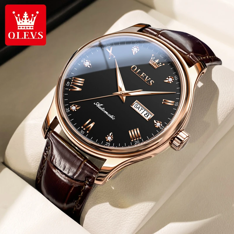 品牌手表男士男款气质商务自动时尚经典夜光防水皮表带百搭腕表