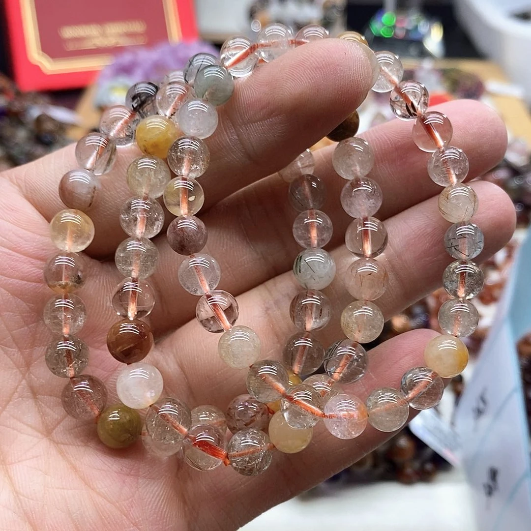 水晶手链未镶嵌多样性发货发一条