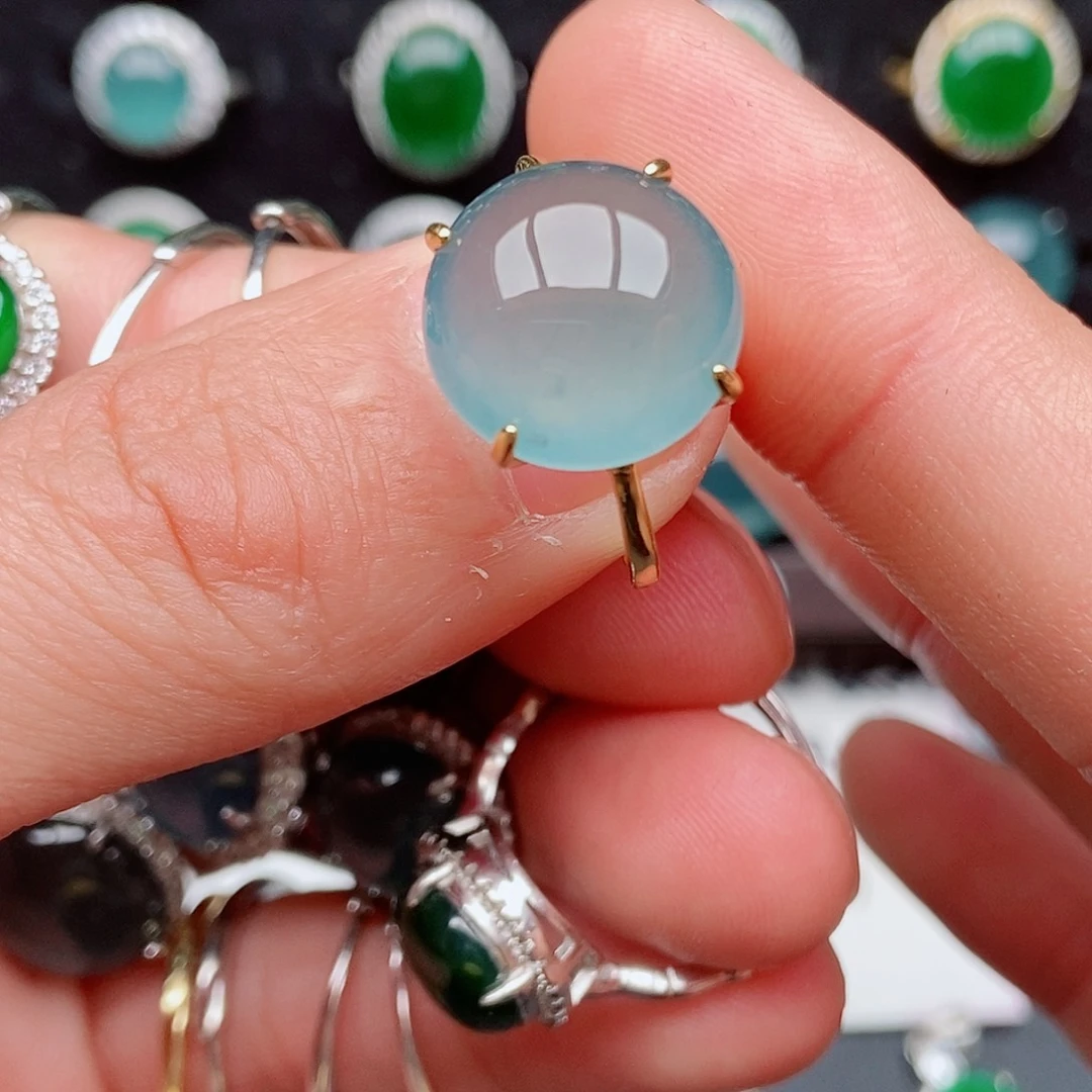 翡翠戒指银S925镶嵌金***土85475852