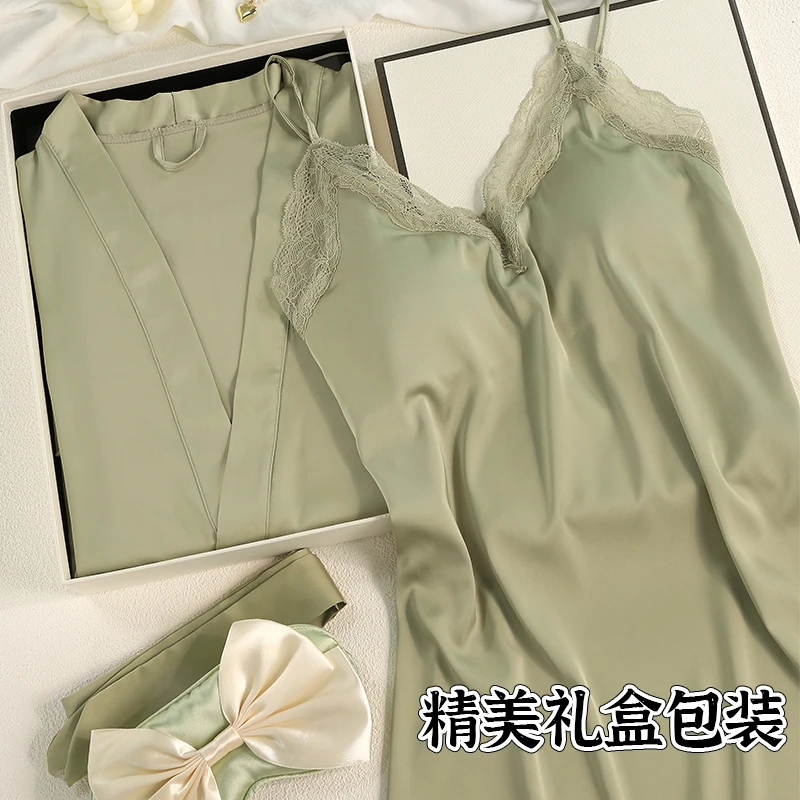 圣诞节生日礼物女生送闺蜜女朋友老婆性感冰丝睡裙睡衣礼盒装