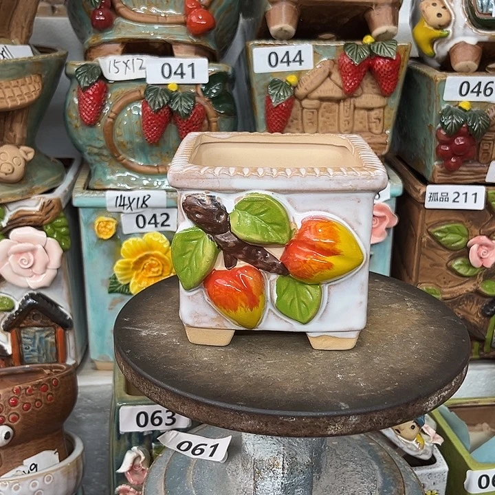 紫砂花盆粗陶材质多肉花盆