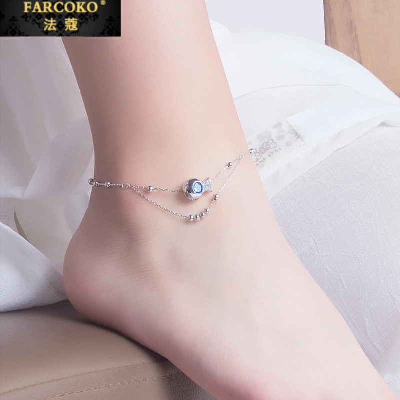 FARCOKO/法蔻 925银脚链 泡泡鱼脚链女轻奢小众高级感礼物送女友