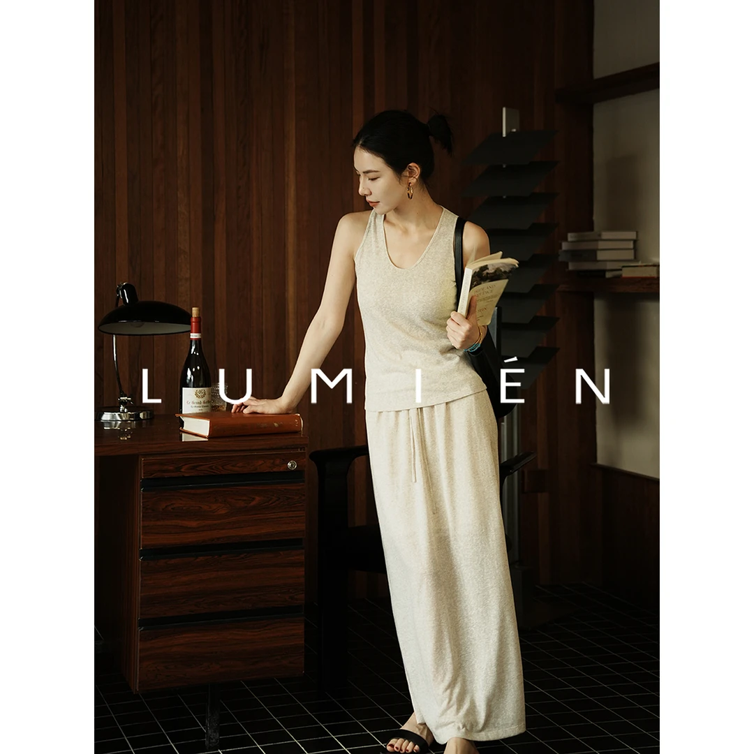 【LUMIEN  新品】“极简主义”杏色高级感极简风套装LX5FBB111