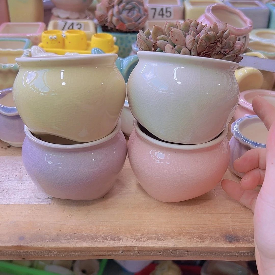 陶瓷花盆当场满12包邮