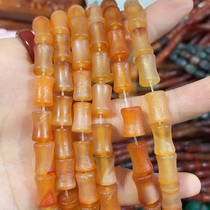 玛瑙/玉髓合金珠宝半成品一条指定款橘色老甘南竹节