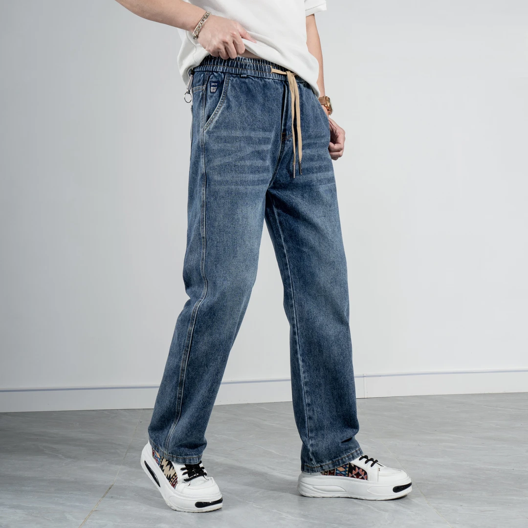 2025春秋直筒牛仔裤男美式高街宽松百搭潮流复古垂感休闲阔腿长裤