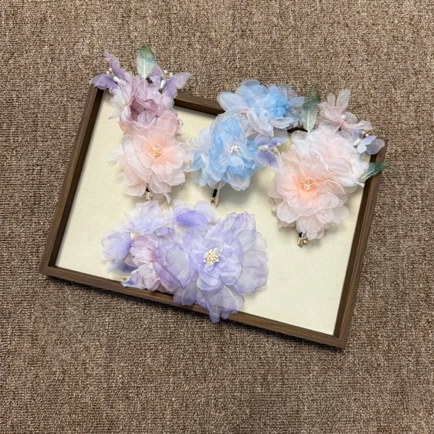 思思古风 仙气烫花发饰汉服头饰