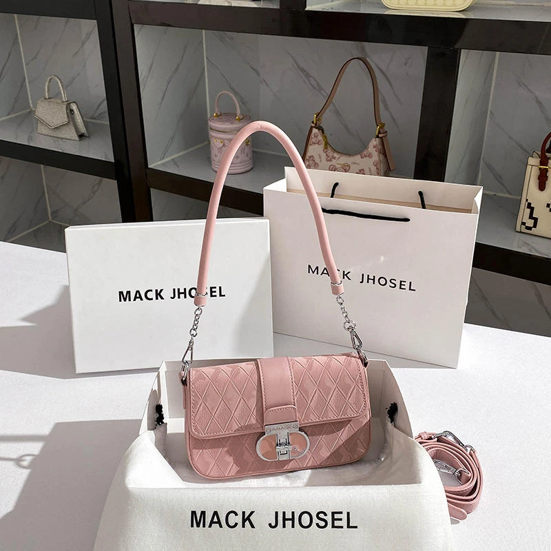 时尚流行菱格小方包2025高级感轻奢链条腋下包百搭