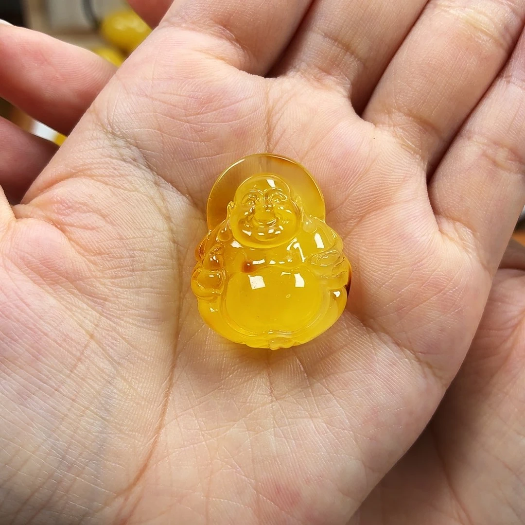 蜜蜡未镶嵌颈饰焦皮妖花佛公
