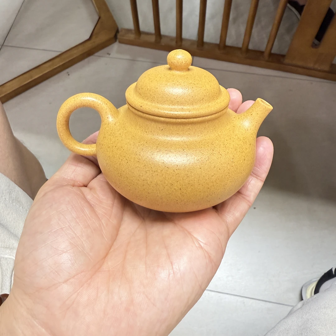 手工泥老宕口黄金段容天紫砂壶