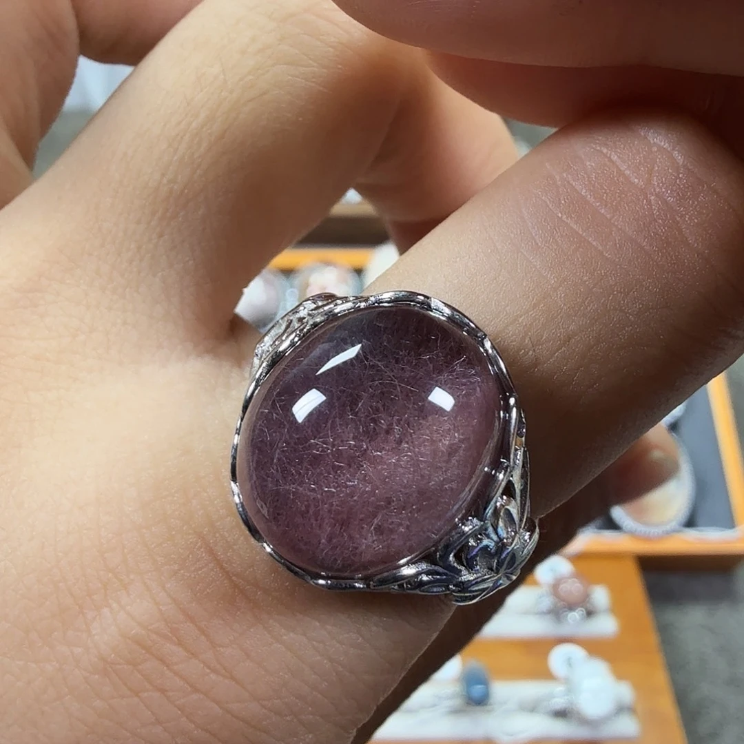 银S925镶嵌戒指水晶