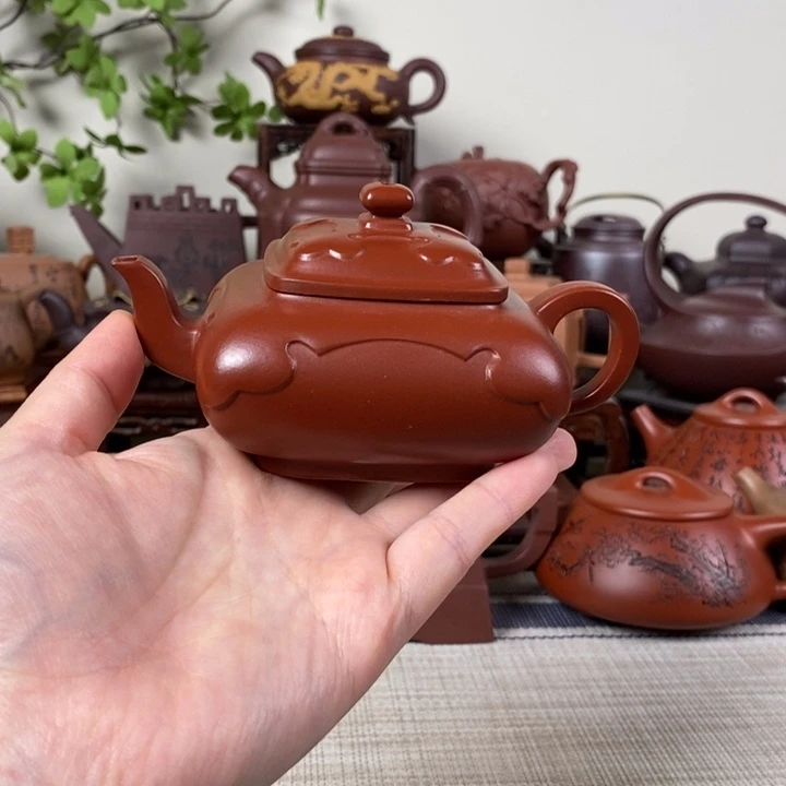紫砂茶壶朱泥四方