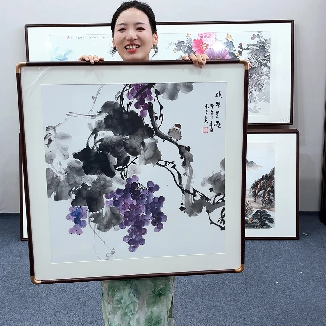 国画手绘作品80×80尺寸