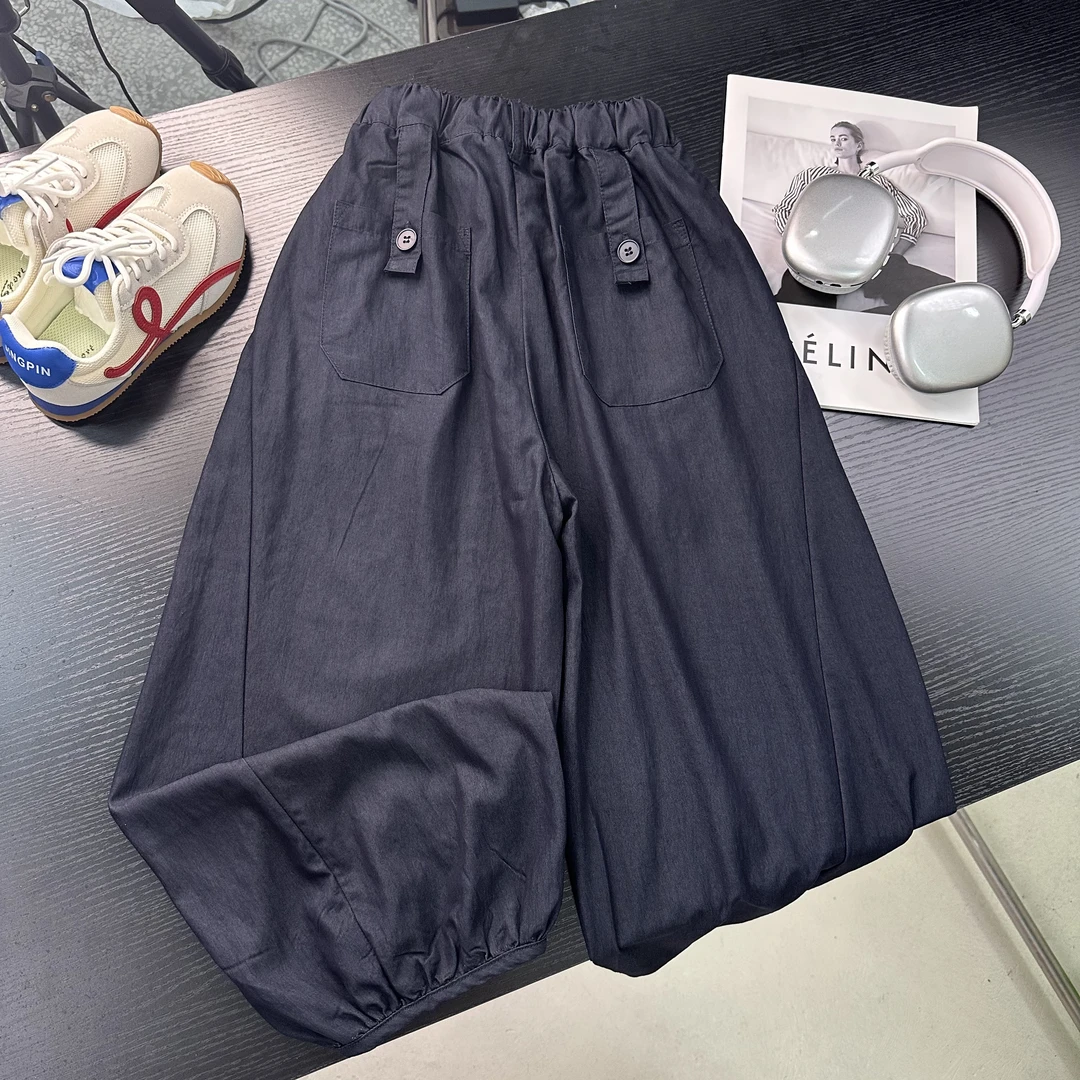 2025新款夏季儿童百搭长裤工装裤潮阔腿休闲裤薄款