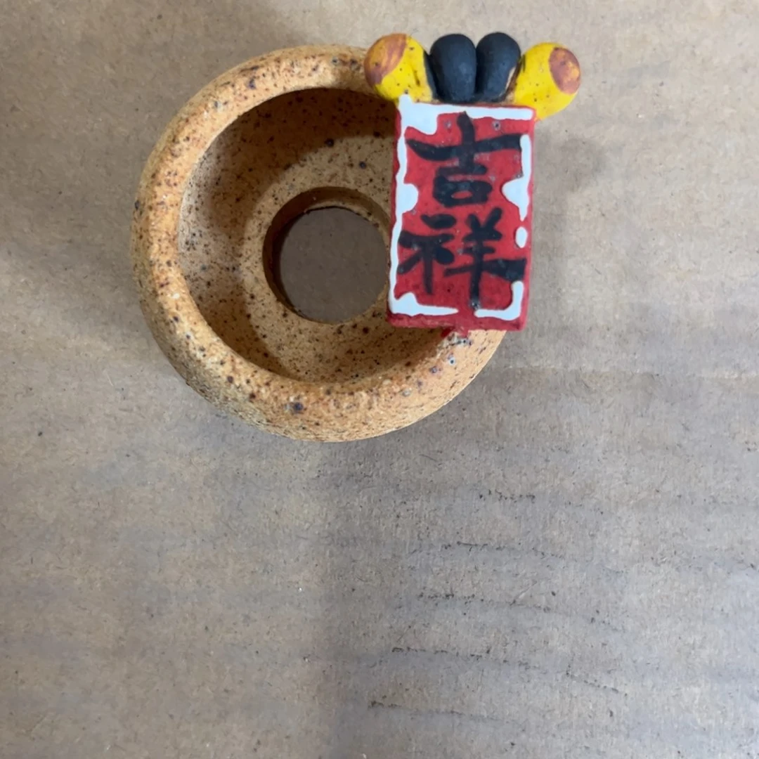 泥塑古镇炻陶花盆