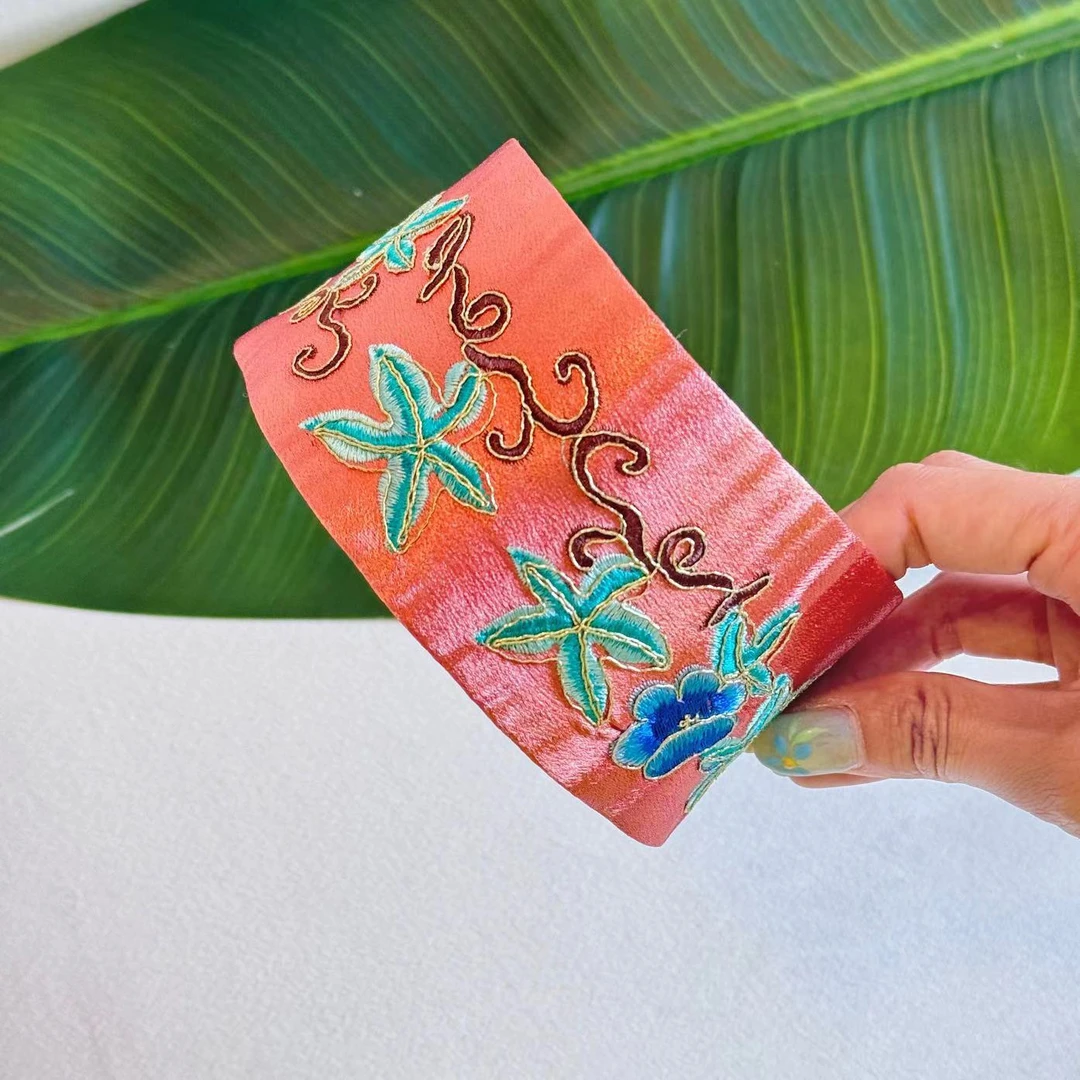 橘色盘金刺绣发箍