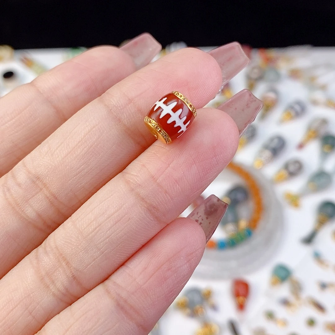 玛瑙/玉髓（覆膜）18K金镶嵌颈饰8.2x9.2