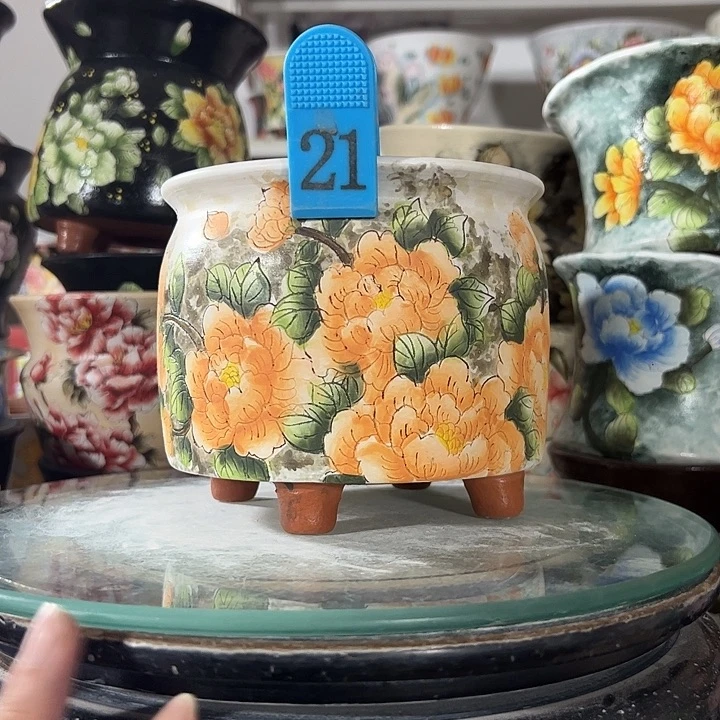 景德镇手绘花盆 满38包邮