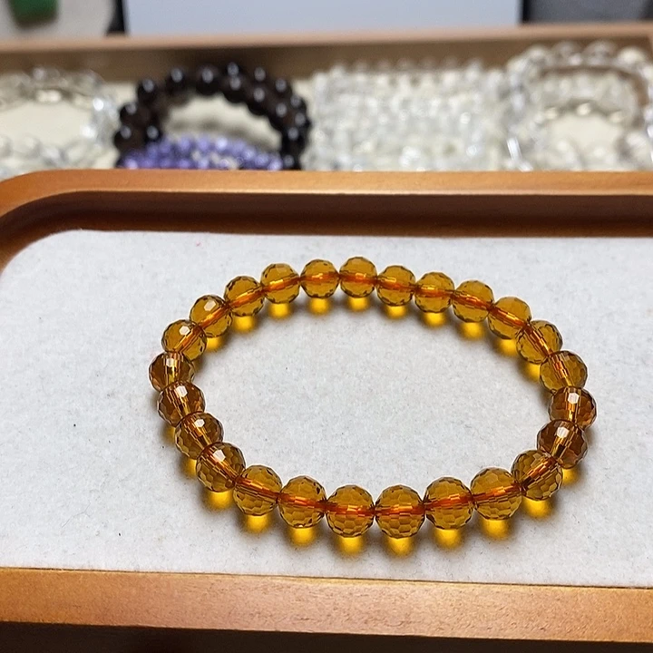 非金属卡8mm刻面老姜黄