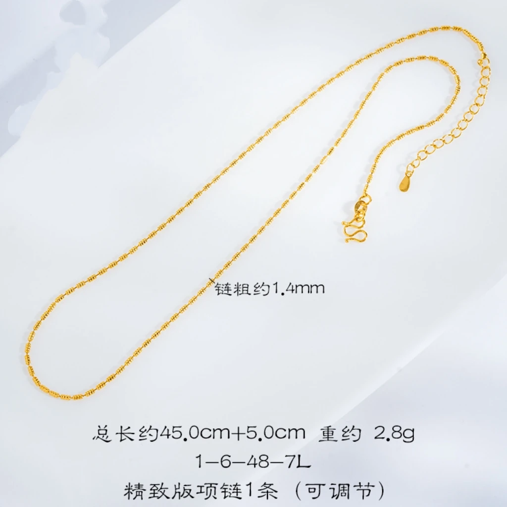 铜合金项链 时尚女款金色竹节锁骨链，XL-012饰品百搭链子链条精致
