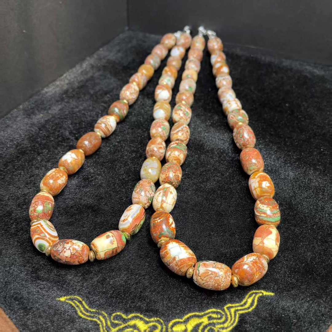 S7833【福嘟嘟】长寿 石 玛瑙桶珠项链-送礼佳品-多样性只发一件