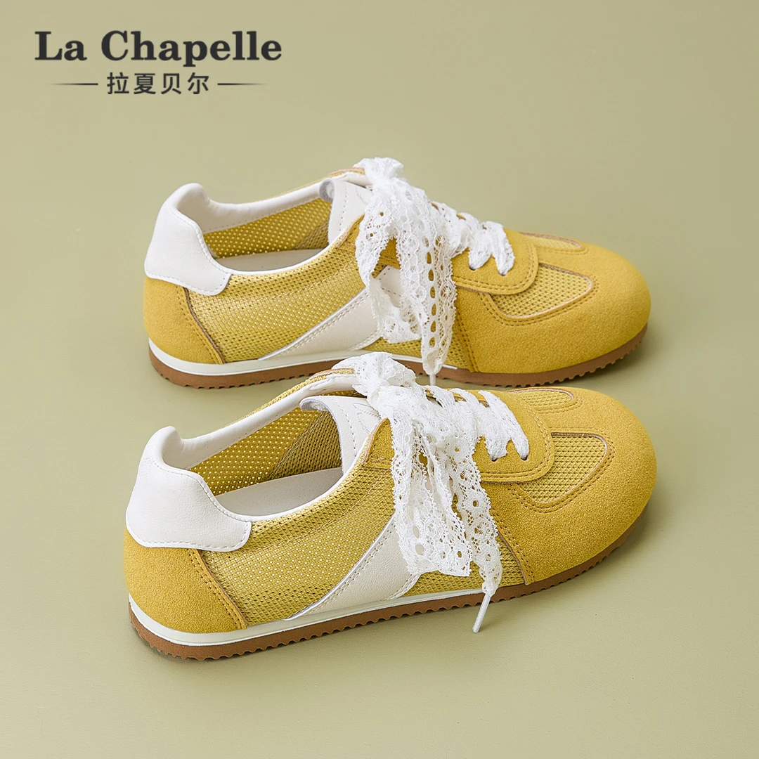 拉夏贝尔芭蕾阿甘德训鞋女2025新款平底运动软底板鞋子休闲小白鞋