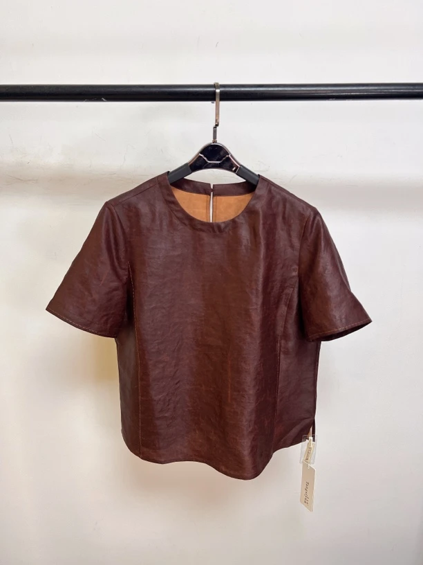 2025夏季新款香云纱100桑蚕丝红云纱红油龟新中式上衣