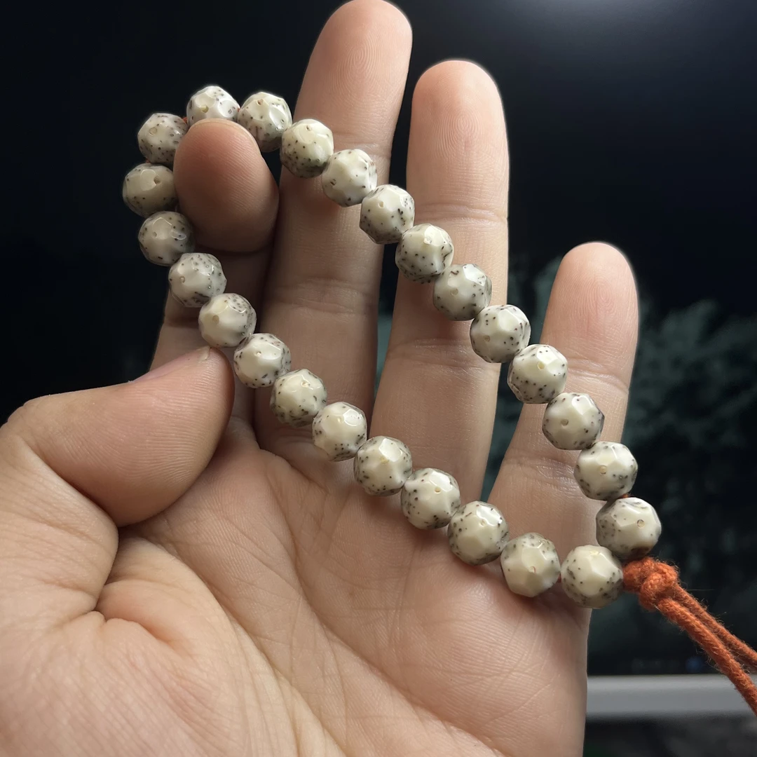 银标8.7月大留白细星玉化小胖墩星月菩提手串S8.7PDXX-2