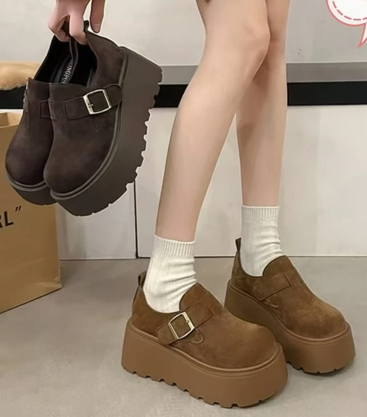 2025新款厚底园头百搭款松糕底