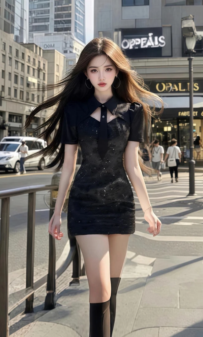 夏季新款时尚辣妹风黑色不规则领型短袖修身收腰包臀连衣裙女小众