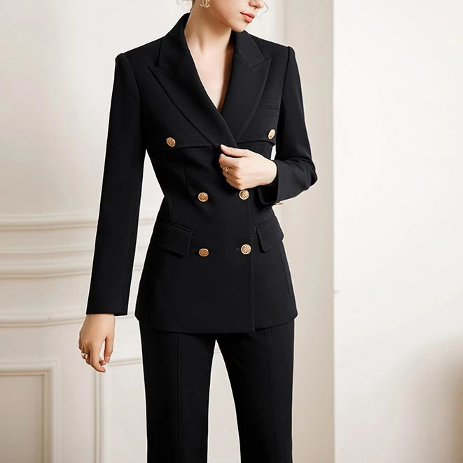 22C190高级感职业套装女高端西装外套秋厚款时尚气质总裁工作服C