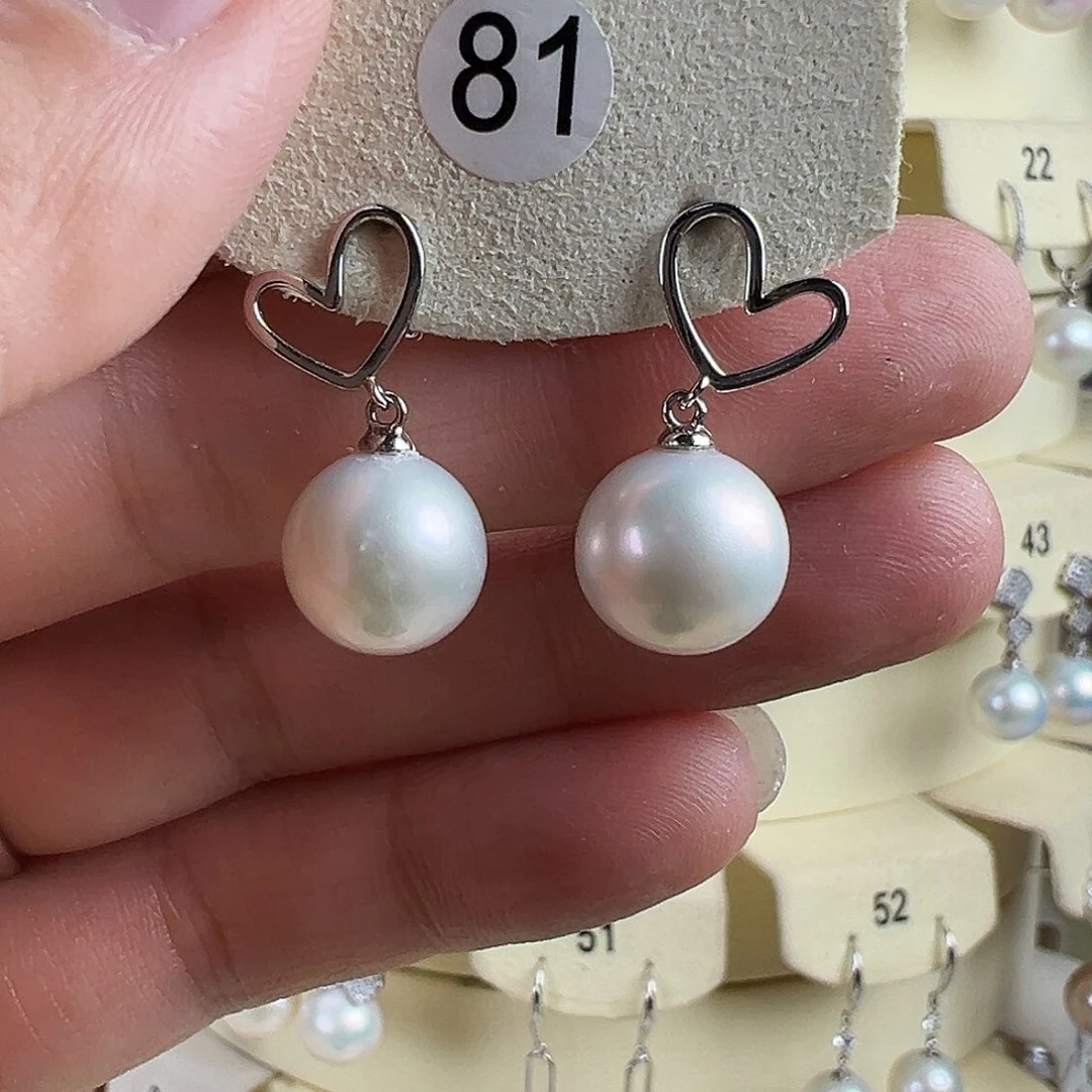 耳饰淡水珍珠银S925镶嵌11.3mm