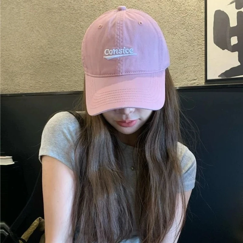 赵露思同款简约字母刺绣棒球帽女2025春季大头围宽檐遮脸鸭舌帽