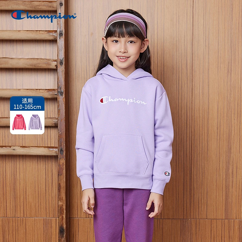Champion加绒卫衣童装春秋运动连帽套头衫EG-YSW01
