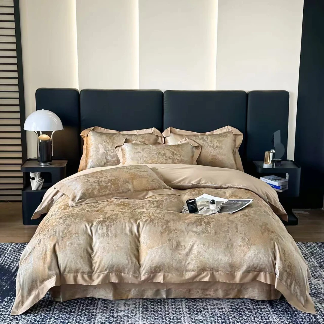 莫奈印象--轻奢全棉色织提花高端床上四件套