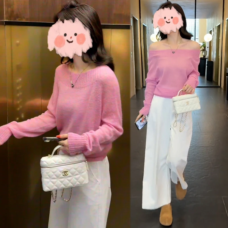 纯色百搭高级感套头针织衫女2025秋款高级感显瘦洋气减龄上衣毛衣