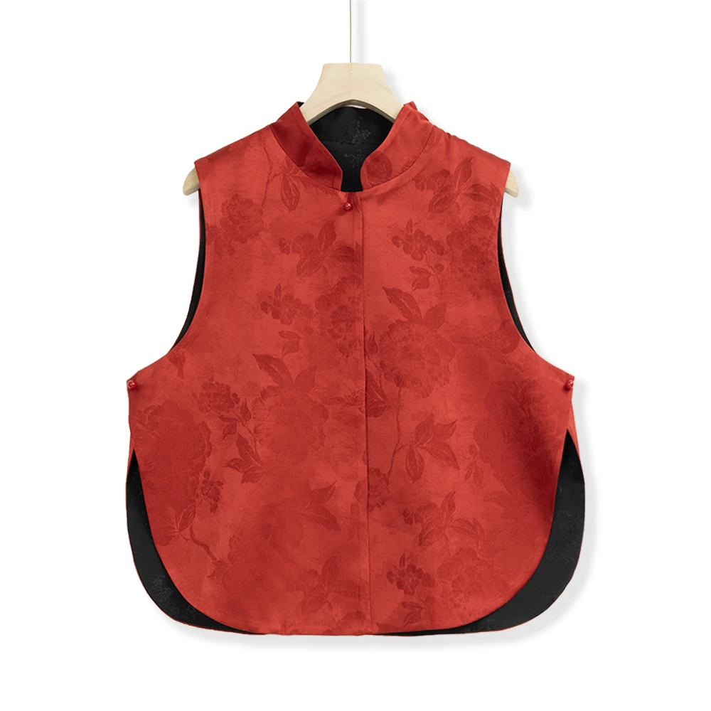 新中式印花两面穿百搭马甲6560